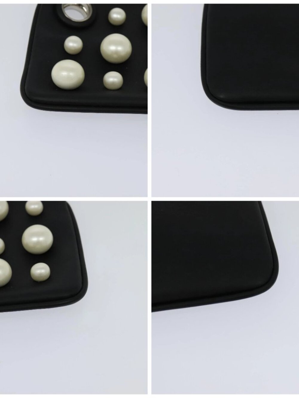 FENDI Triplet Clutch Bag Leather Black Auth 110887V - Picture 14 of 16